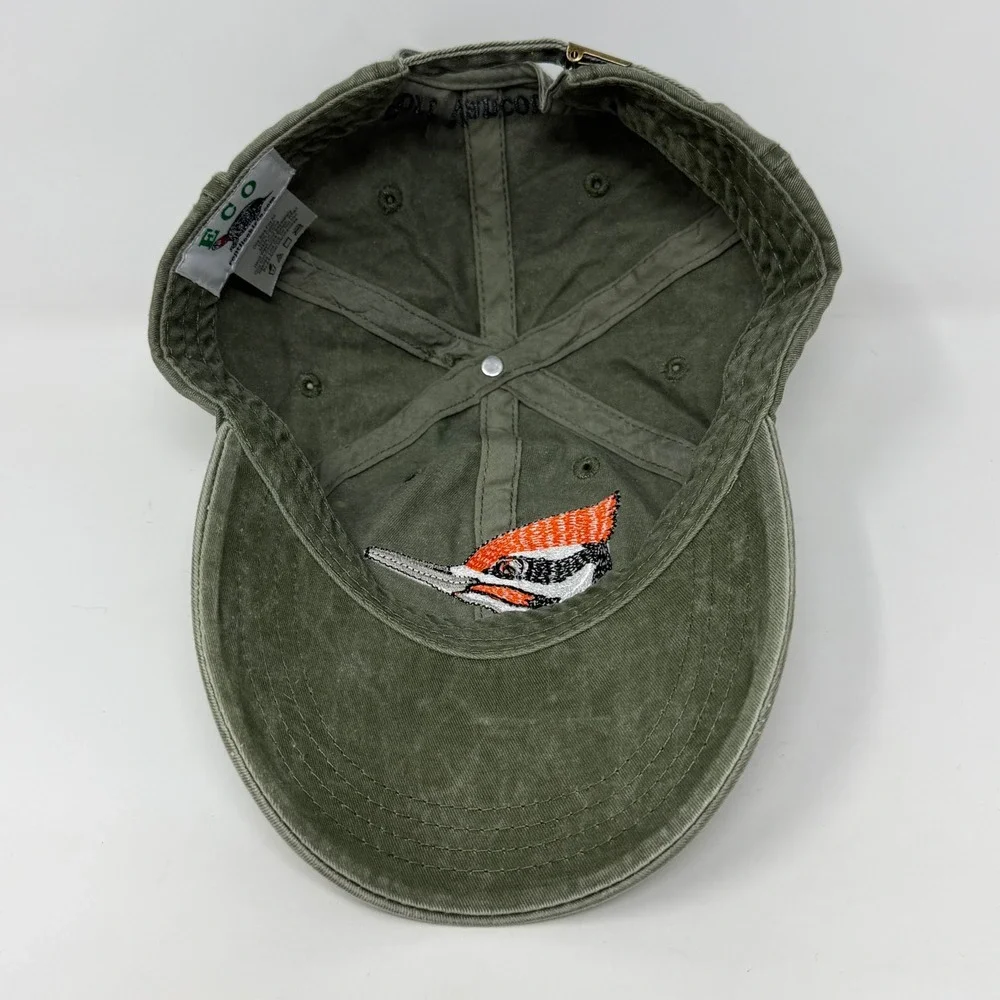 ECO Fort Vancouver Woodpecker Embroidered Olive Green Cotton Dad Hat Cap OSFA